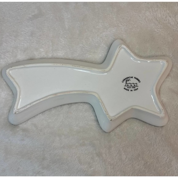 Merry Christmas Shooting Star Tray Ceramiche Fabbro Made in Italy - Picture 3 of 6